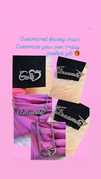 a picture of a necklace with the words'customized jewelry chain'